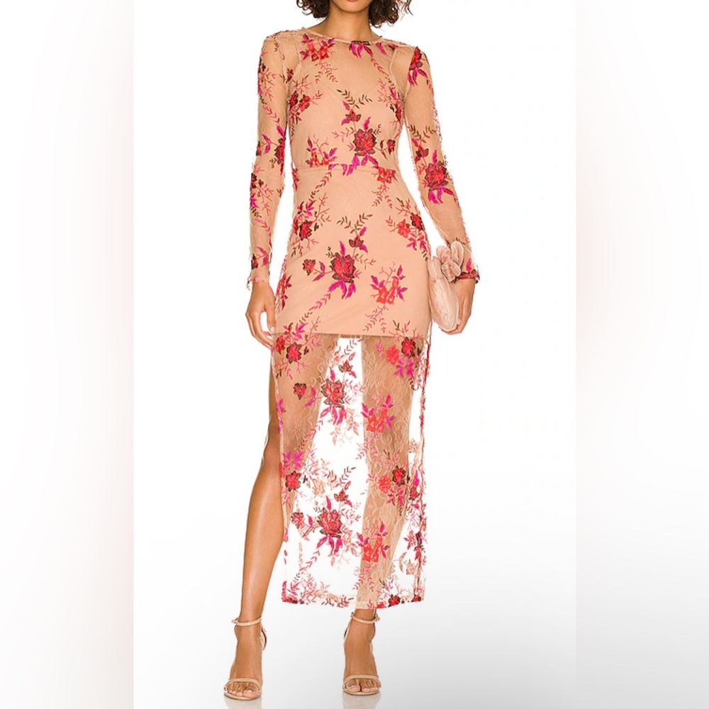MAJORELLE Willow Maxi Dress in Scarlet Vineyard size S